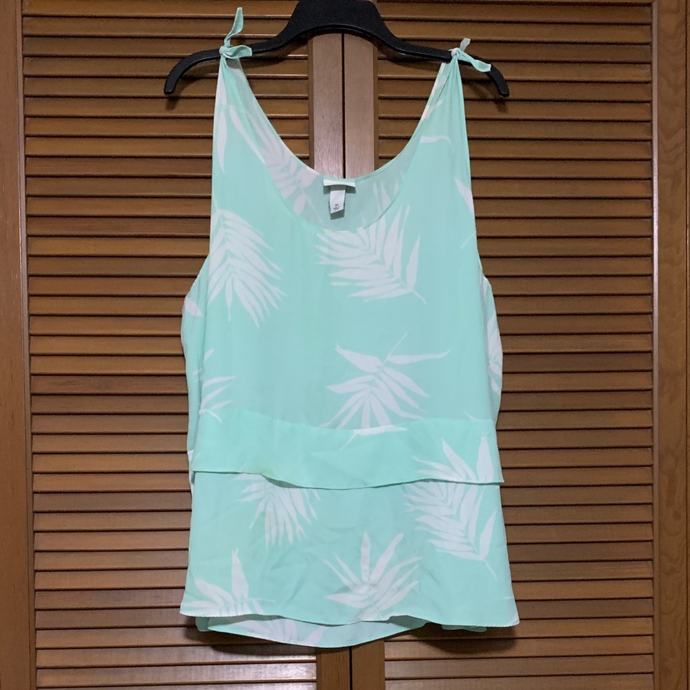 Ava and Viv Tropical Lightweight Semi Sheer Tie Knot Tiered Summer Blouse 3X